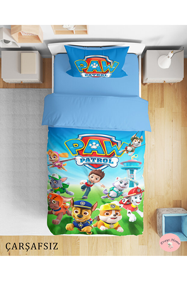 طقم غطاء لحاف للأولاد من Paw Patrol مطبوع رقميًا ثلاثي الأبعاد بدون ملاءة سرير