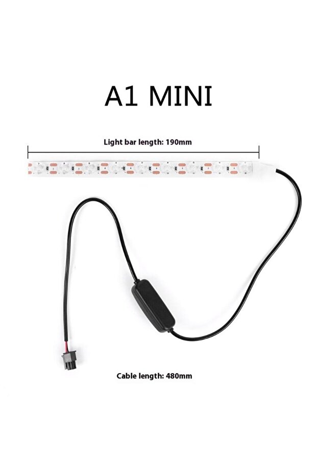 شريط إضاءة LED مطور لطابعة A1 mini من Bambu Lab، إضاءة تكميلية Ra95 بجهد 24 فولت، ضوء أبيض فائق السطوع