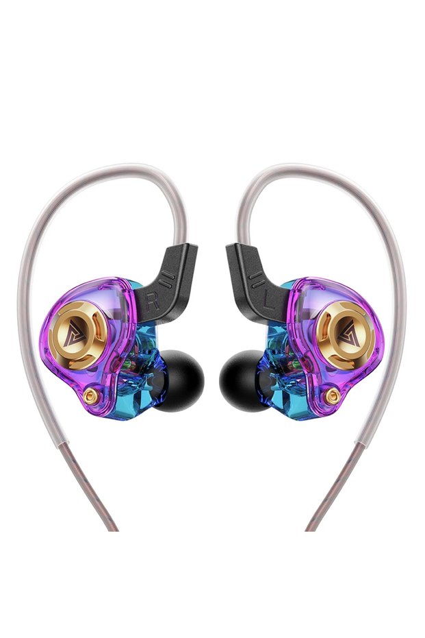 AK6 SRS purple Original QKZ AK6 In Ear Earphone 6 Dynamic Driver Unit Headphone With Mic Stereo Spor
