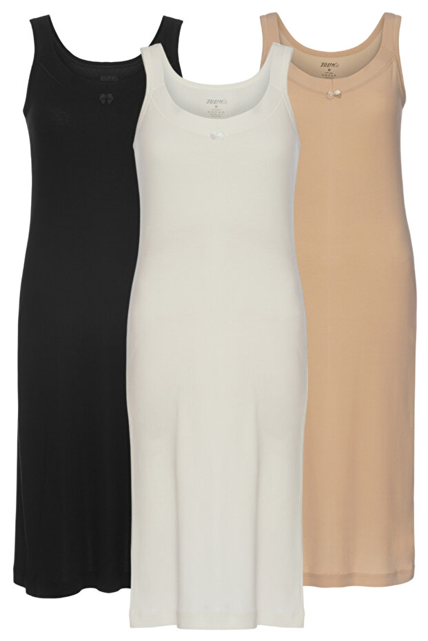 3-Pack Women's 100% Cotton Ribbed Nightgown 1230