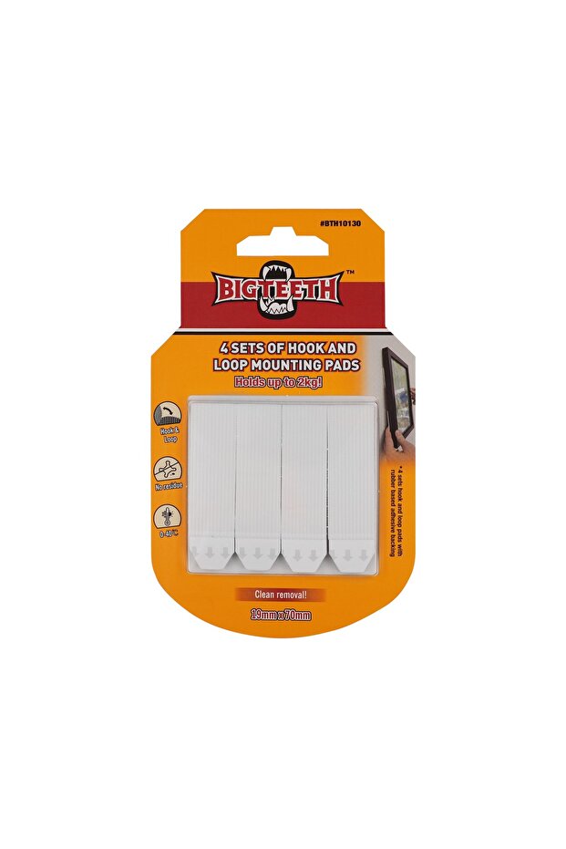 4 Sets Of Hook And Loop Mounting Pads 19mmx70mm