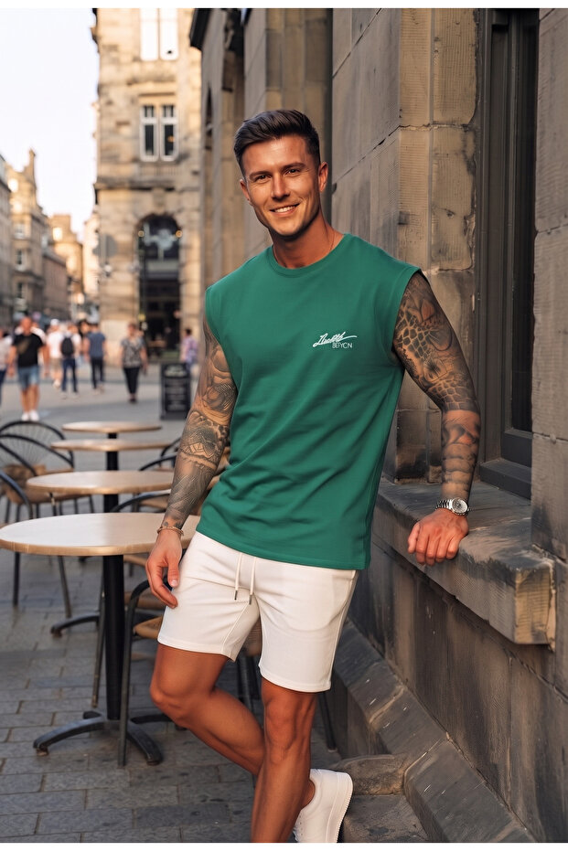 Men's Limited Edition Zero Sleeve Bisilet Collar T-Shirt