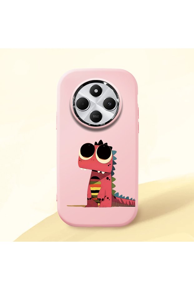 Redmi A4 Compatible Shock-Absorbing Camera Protected Pink Silicone Case