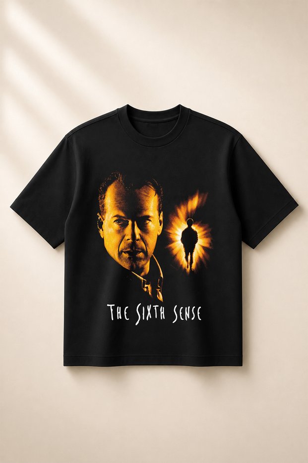 The Sixth Sense Printed Oversize Boxy Cut Unisex 100% Cotton Tshirt (190 Gsm)