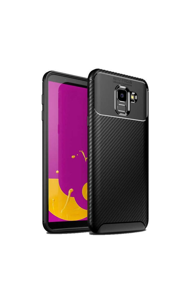 Case Compatible for Samsung Galaxy J6 Carbon Design Slim with Camera Lens Protection Cover