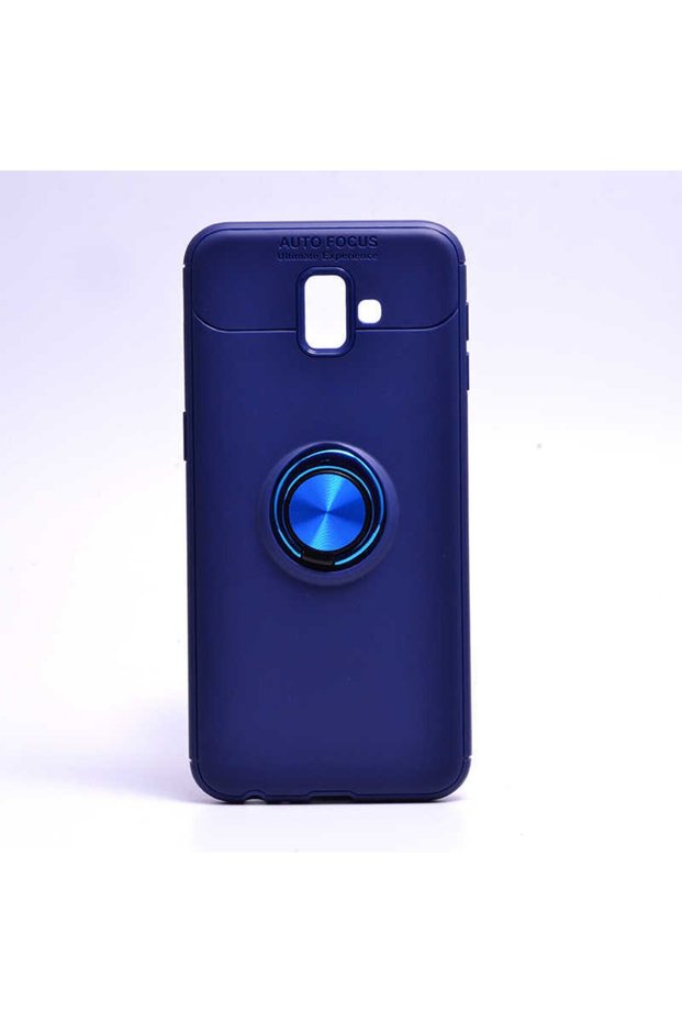 Silicone Ravel Cover with Rotatable Ring Stand for Samsung Galaxy J6 Plus Compatible Mobile Phone