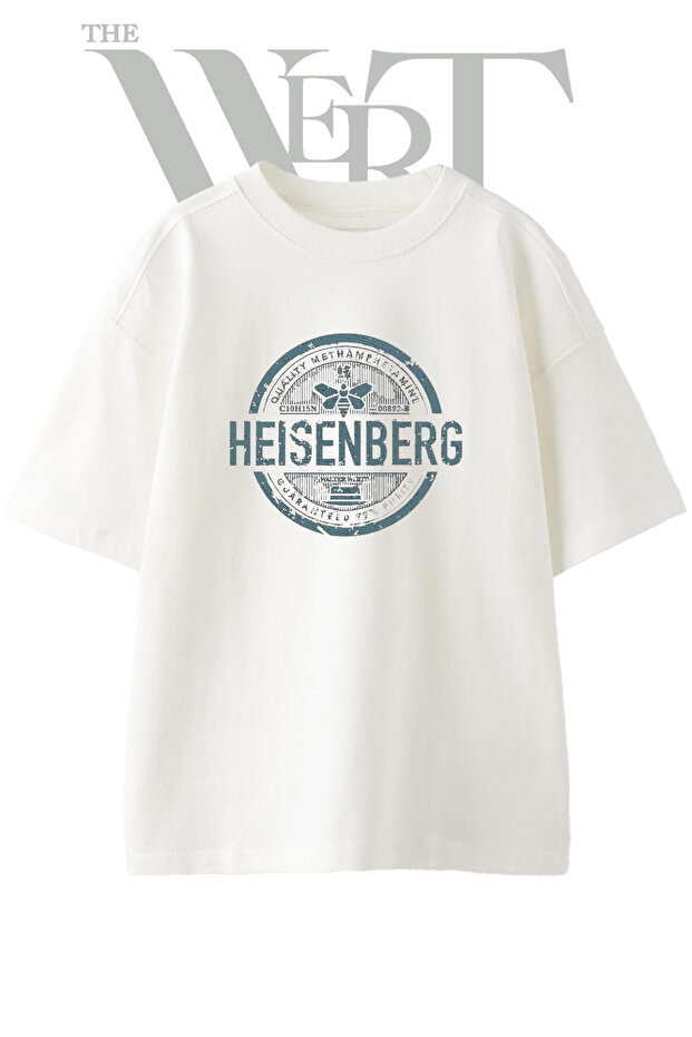 Heisenberg Breakingbad Design Printed Unisex White Oversize T-Shirt