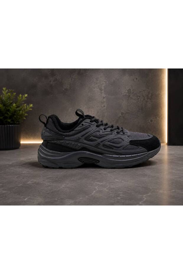 Black Memory Foam Sole Daily Lace-Up Men's Sneaker Shoes