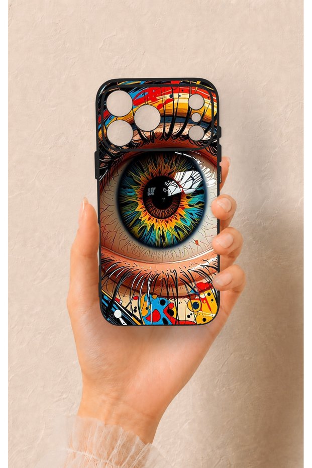 iPhone 17 Pro Max Compatible Colorful Eye-Pop Pattern Silicone Case