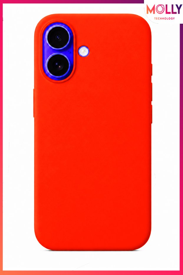 Neon Orange Liquid Velvet Matte Silicone Case for iPhone 16