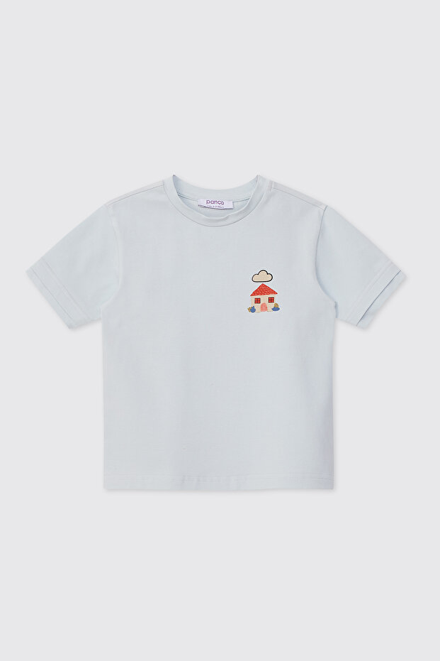 Baby Boy Crew Neck Light Blue T-Shirt