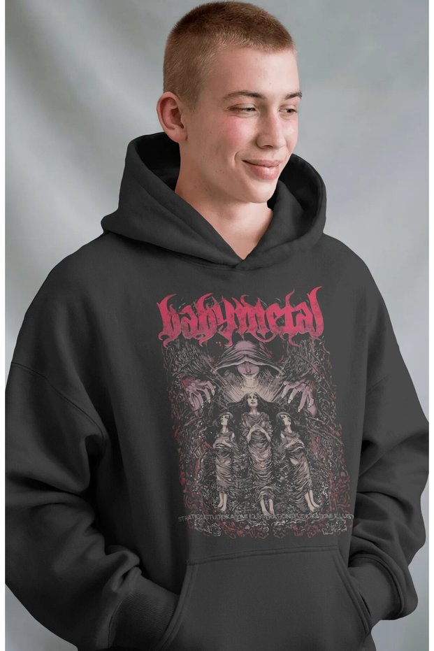 Baby Metal Rock Metal Music Band Pre-Printed Unisex Oversize Premium Hoodie