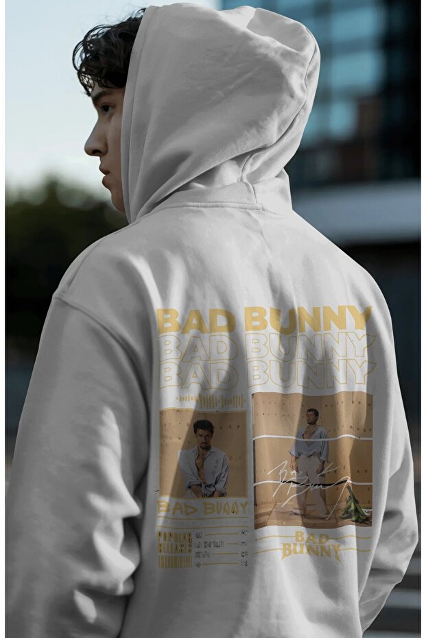 Bad Bunny Rapper Singer Back Printed Unisex Oversize Premium Hoodie
