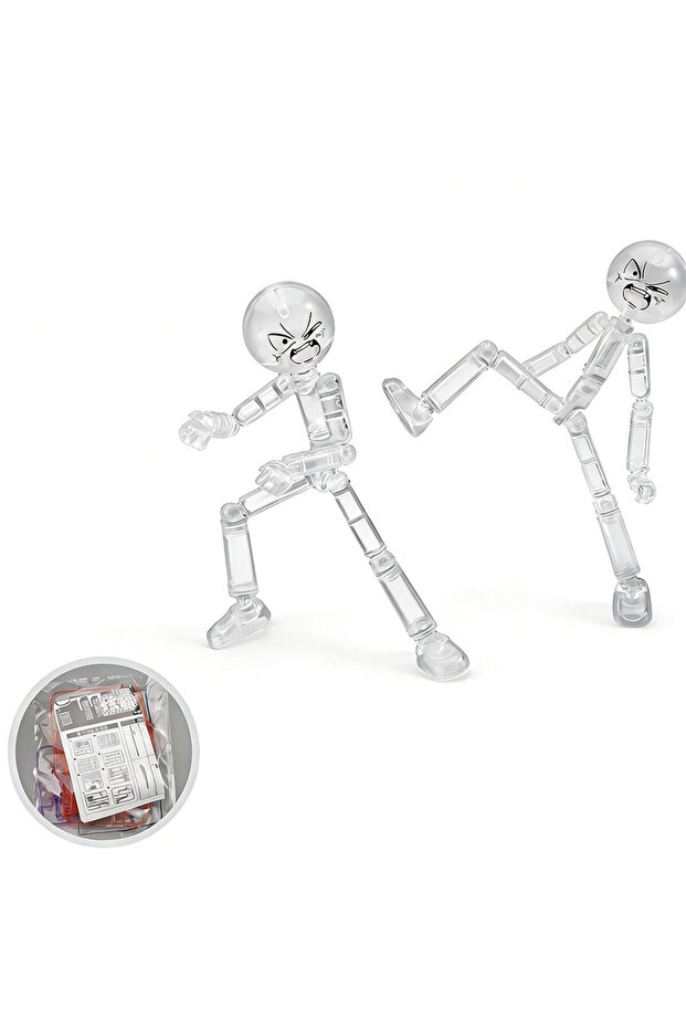 White NEW Printing Mannequin Multi-jointed Stickman Toy Novelty Action Figure Stickman Assembled Rob