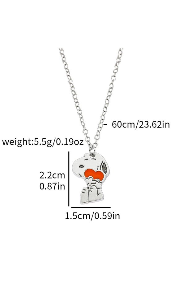 Bandai XL3478 Snoopy Cartoon Creative Kawaii Necklace for Men and Women, Best Friend, Parent-child S