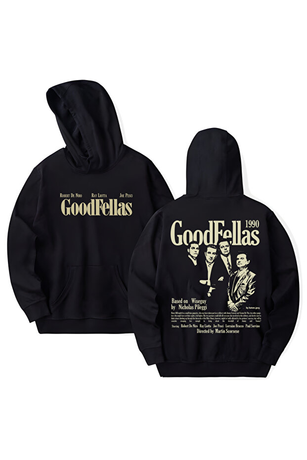 Goodfellas Printed Cotton Long Sleeve Hooded Sweatshirt with 3 Yarns