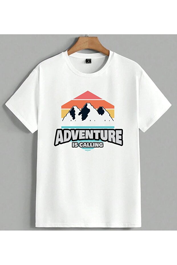 Adventure Calling Dag Tasi Printed Unisex Oversize T-Shirt White
