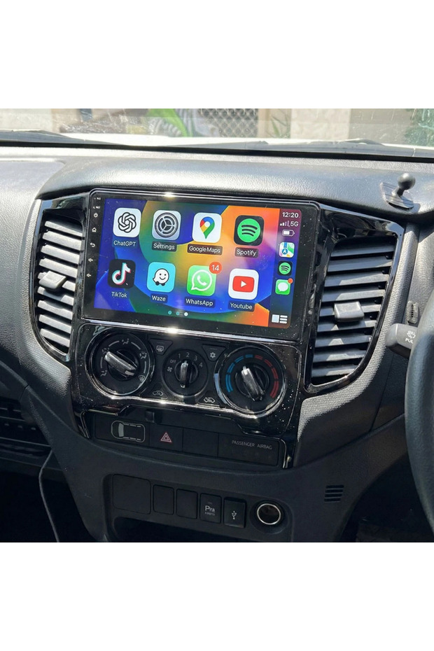 شاشة أندرويد لسيارة ميتسوبيشي L200 موديل 2015-2019، 6 جيجابايت رام، 128 جيجابايت روم، كاربلاي لاسلكي، أندرويد أوتو، كاميرا خلفية مدمجة AHD (متوافق مع أنظمة تكييف يدوية فقط)
