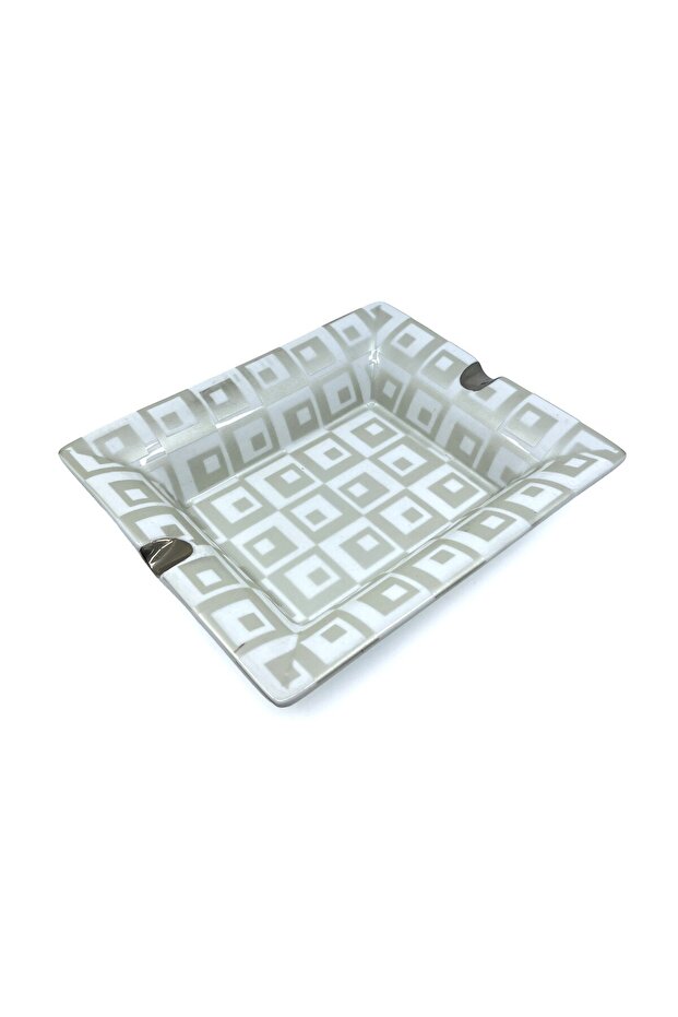 Geometric Patterned Double Slot Cigar Ashtray