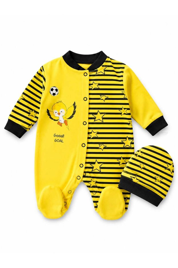 Unisex Baby Yellow Navy Blue Black White Yellow Red Fan Jumpsuit