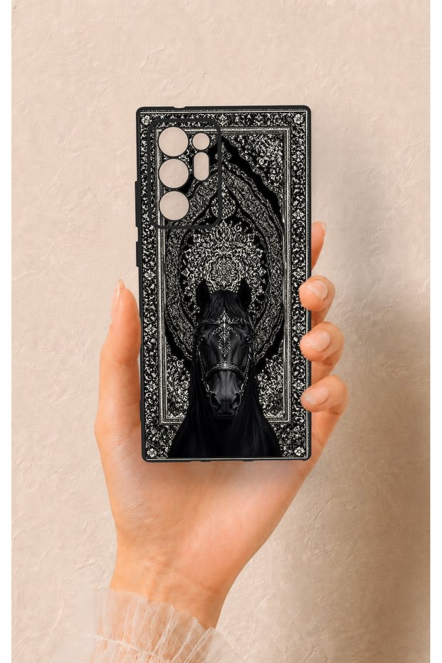 Samsung Note 20 Ultra Compatible Ethnic Horse Figure Patterned Silicone Case