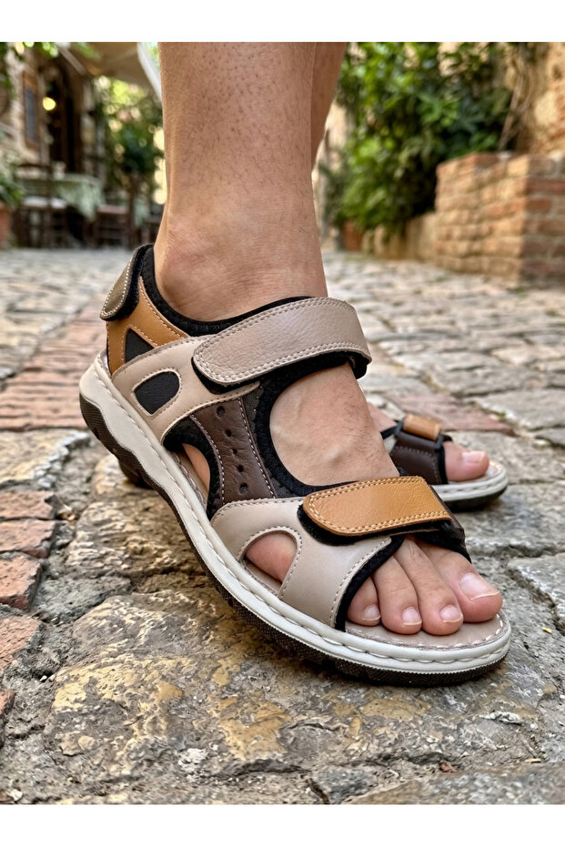 Genuine Leather Soft Orthopedic Sole Daily Sandals Suitable for Heel Spurs