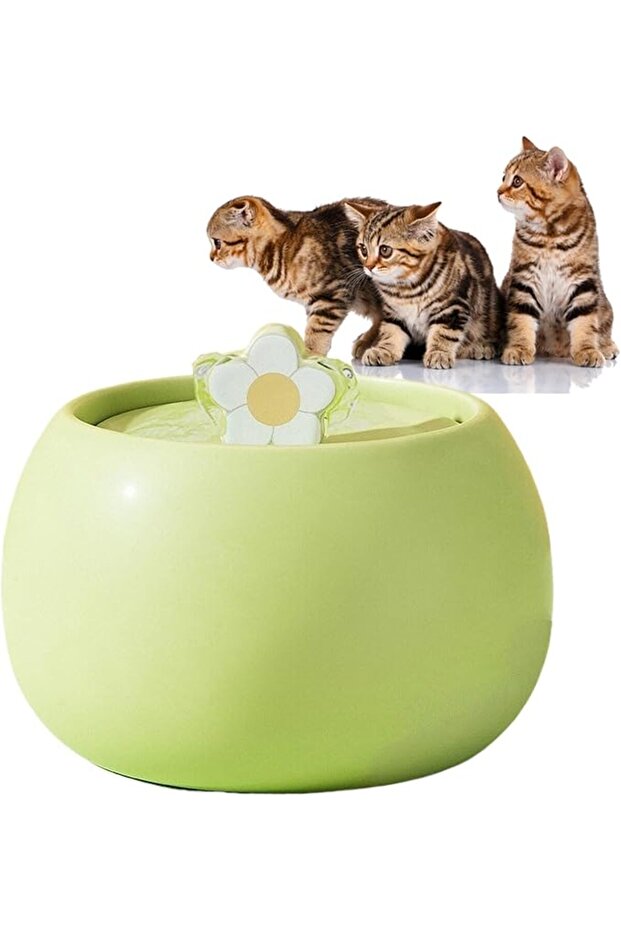 Ceramic Cat Water Dispenser, 50oz/1.5L Ultra Quiet Automatic Pet Drinking Dispenser, with Activated