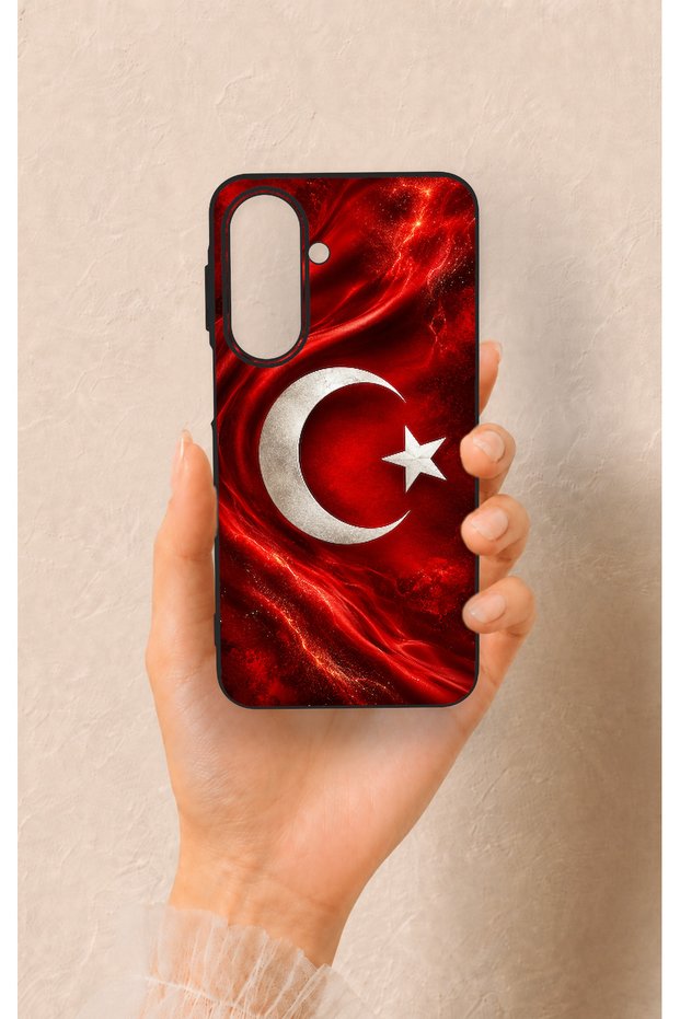 Samsung A27 Compatible Turkish Flag Patterned Silicone Case
