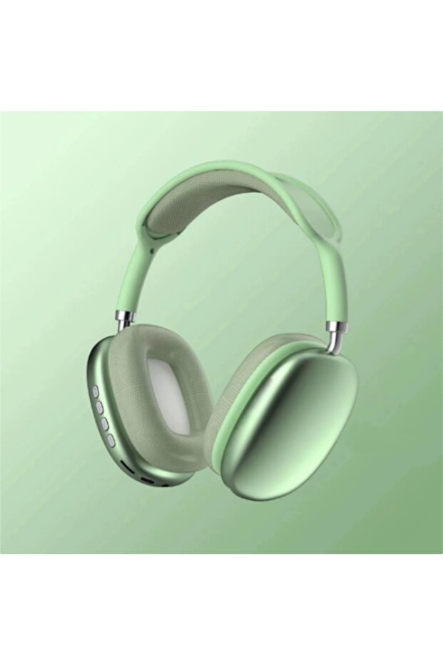green P9 Plus Max Overhead Wireless Bluetooth Earphones Noise-Canceling Long Standby Card-Slot Large
