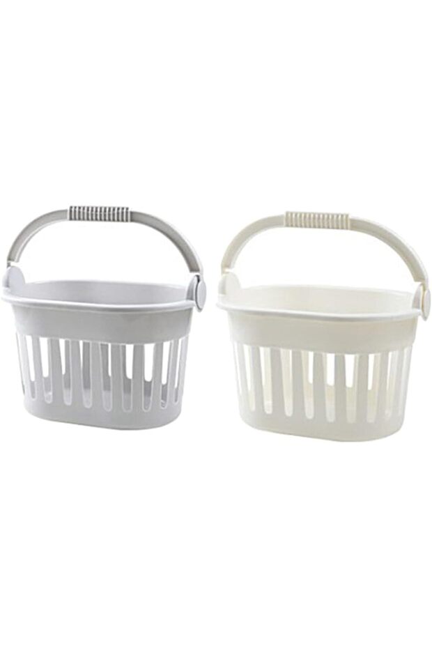 2-Piece Portable Shower Basket Set - Space-Saving Storage Organizer