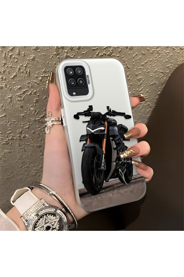 Samsung Galaxy A12/M12 Compatible Cool Sport Motorcycle Printed Matte Quality Soft Silicone Case