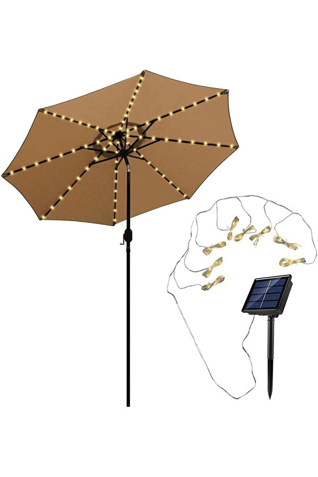 104-LED 8-Mode Solar Powered Patio Umbrella Lights