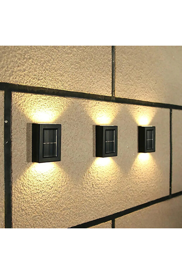 Garden lights, 4-piece set, solar LED wall lights, solar garden wall lights