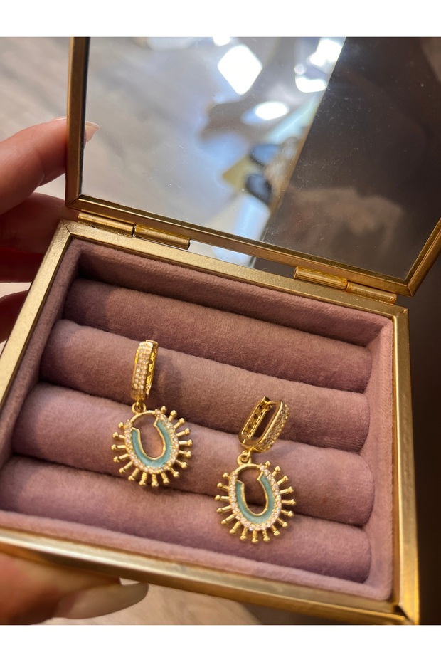 Blue stone earrings