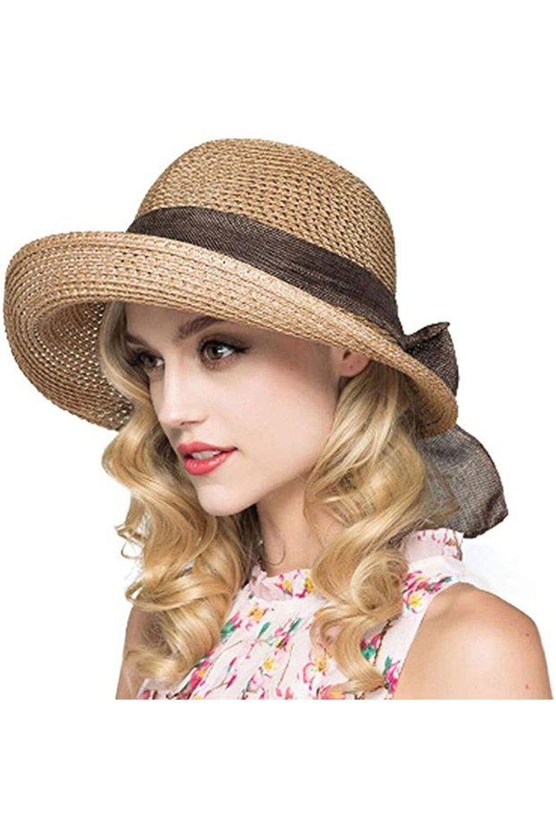Women's sun hats, straw hats, summer hats, foldable straw hats, UV-protective hats, wide-brimmed hats, summer beach hats, outdoor hats