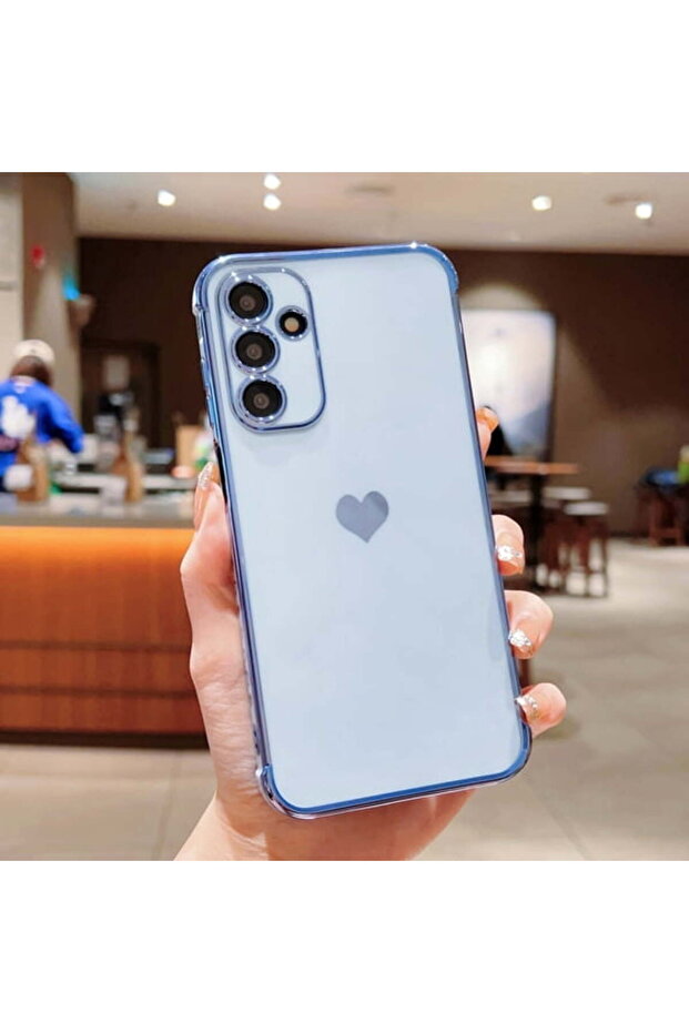 Heart-shaped electroplated TPU shockproof case for Samsung Galaxy A15, compatible with Samsung A15 4G/5G, blue.