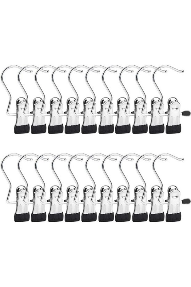 Clothes hangers - Clothes clips - Universal stainless steel clothes clips - Non - slip metal hangers - for trousers, socks, shoes and clothing -...