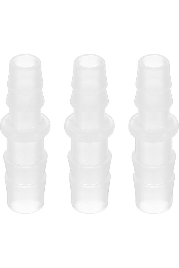 Hose adapters, 3-Piece Set, 3/8 inch to 5/16 inch hose inner Dia. Conn, plastic fittings, splitter, repair kit, For air, water, fuel, gas, white