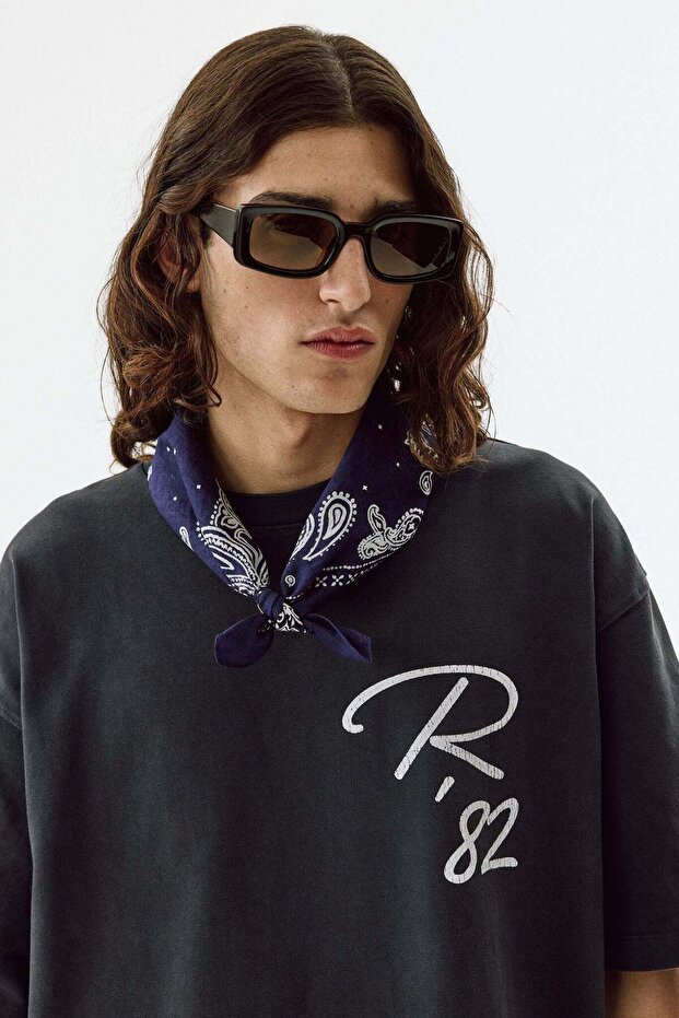 Oversized Fit Printed cotton T-shirt