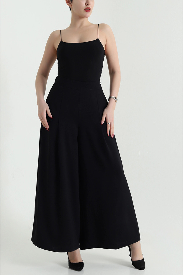 Women's Wide Leg Crepe Tencel Pants with Zipper Pockets
