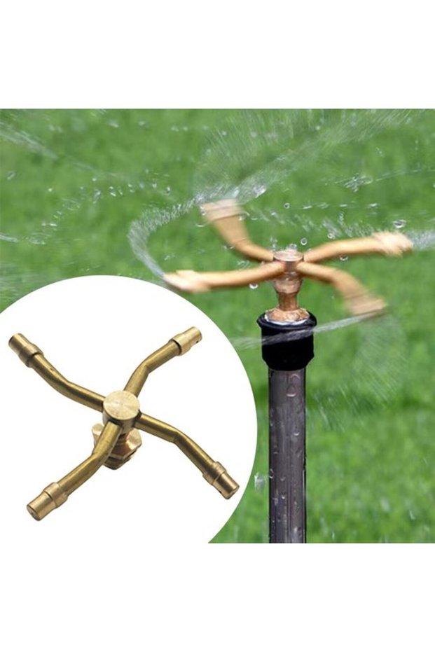 Lawn Sprinkler Head - Adjustable Irrigation - Garden Watering - 360 Degree Rotation - 12 x 9 x 6 cm - Copper