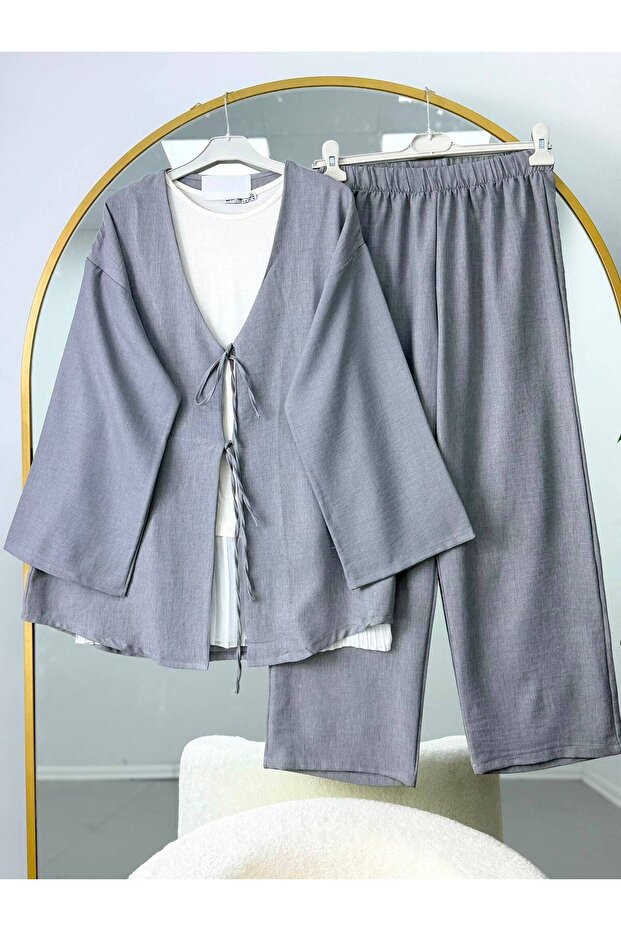 Kimono Set with Tie Detail