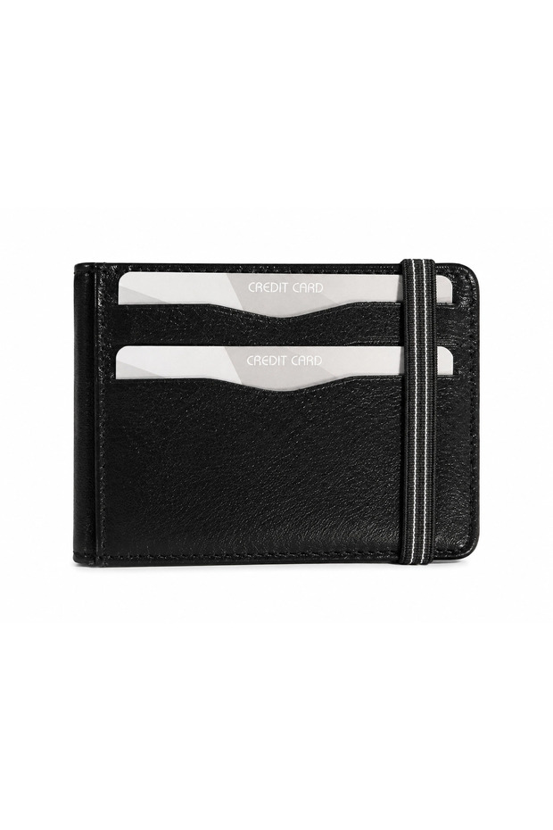 Genuine Leather Horizontal Black Men's Wallet with Gift Box Mcz3069