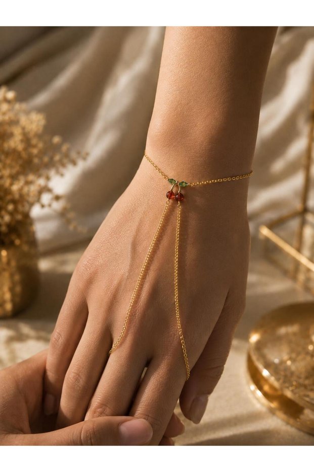Stainless Steel Stoned Cherry Figured Shahmaran Silver