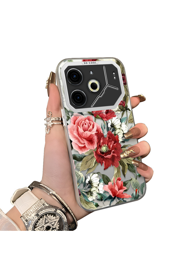 Tecno Pova 6/Pova 6 Pro 5g Compatible Hard Acrylic Back Silicone Edge Lens Protection Case