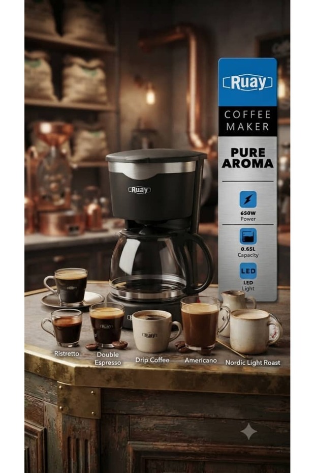 Drip Coffee Maker Features a Black Design
