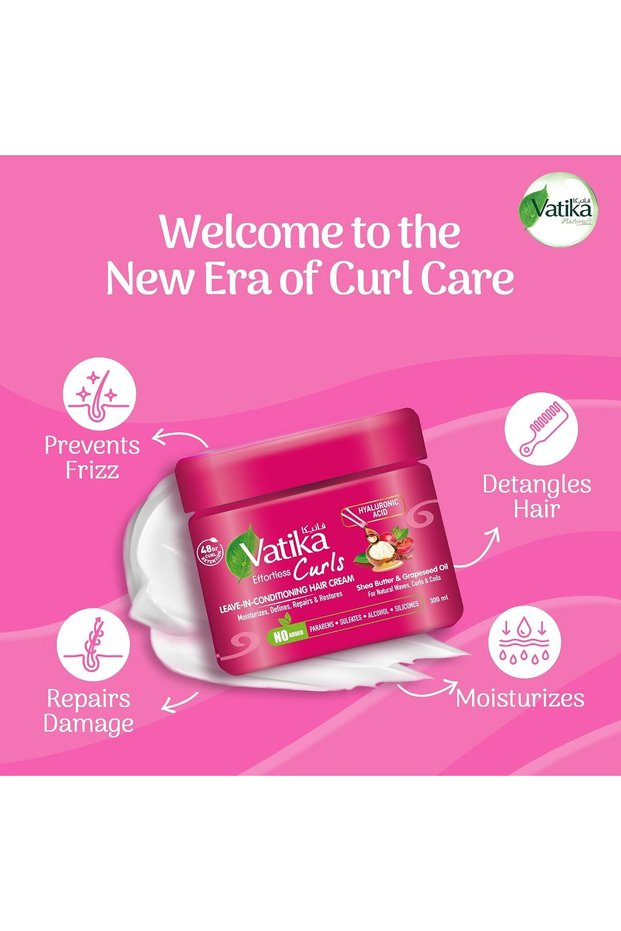 Curls Leave-In-Conditioning Cream 300ml | With Shea Butter, Grapeseed Oil & Hyaluronic Acid