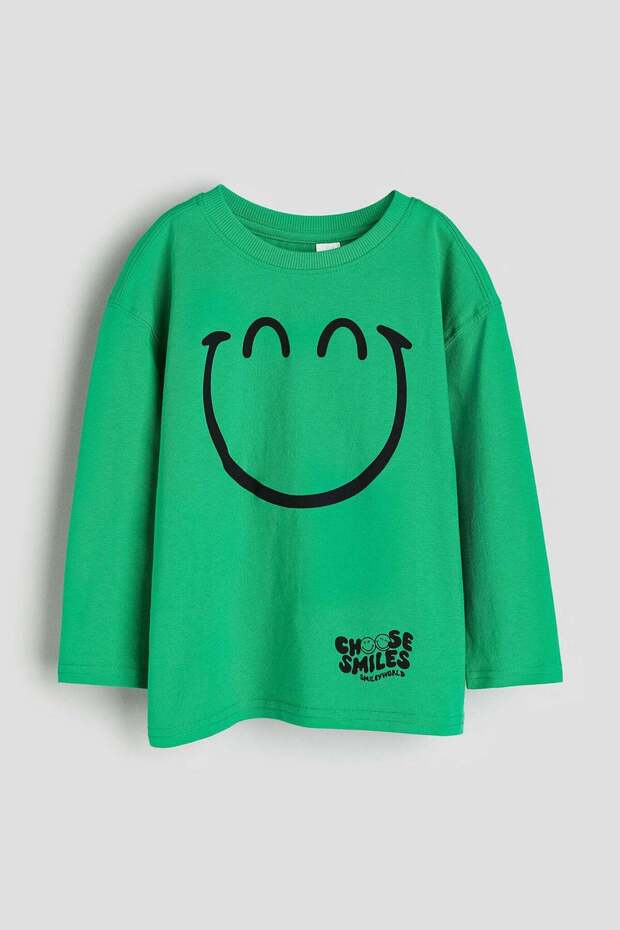 Printed long-sleeved T-shirt