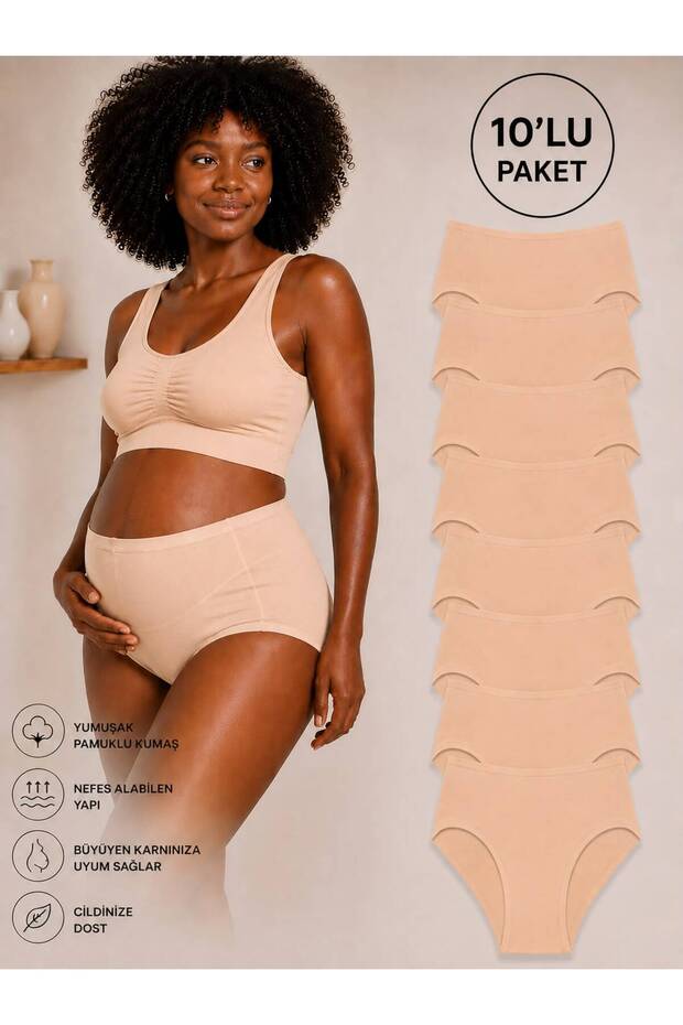 Pack of 10 100% Cotton Maternity Panties