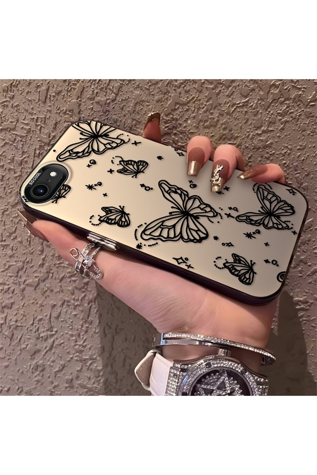 iPhone 7/8/Se 2020 2022 Compatible Elegant Night Style Butterfly Case, Daily Use Durable Protective Case